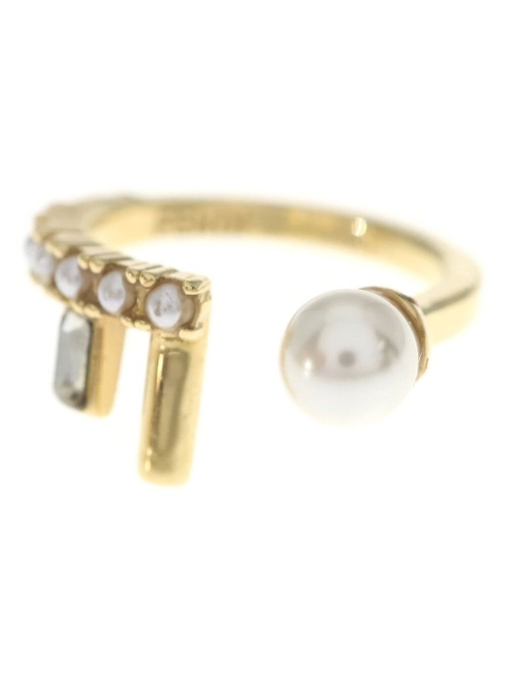 Fendi First Pearl Decoration Ring Gold